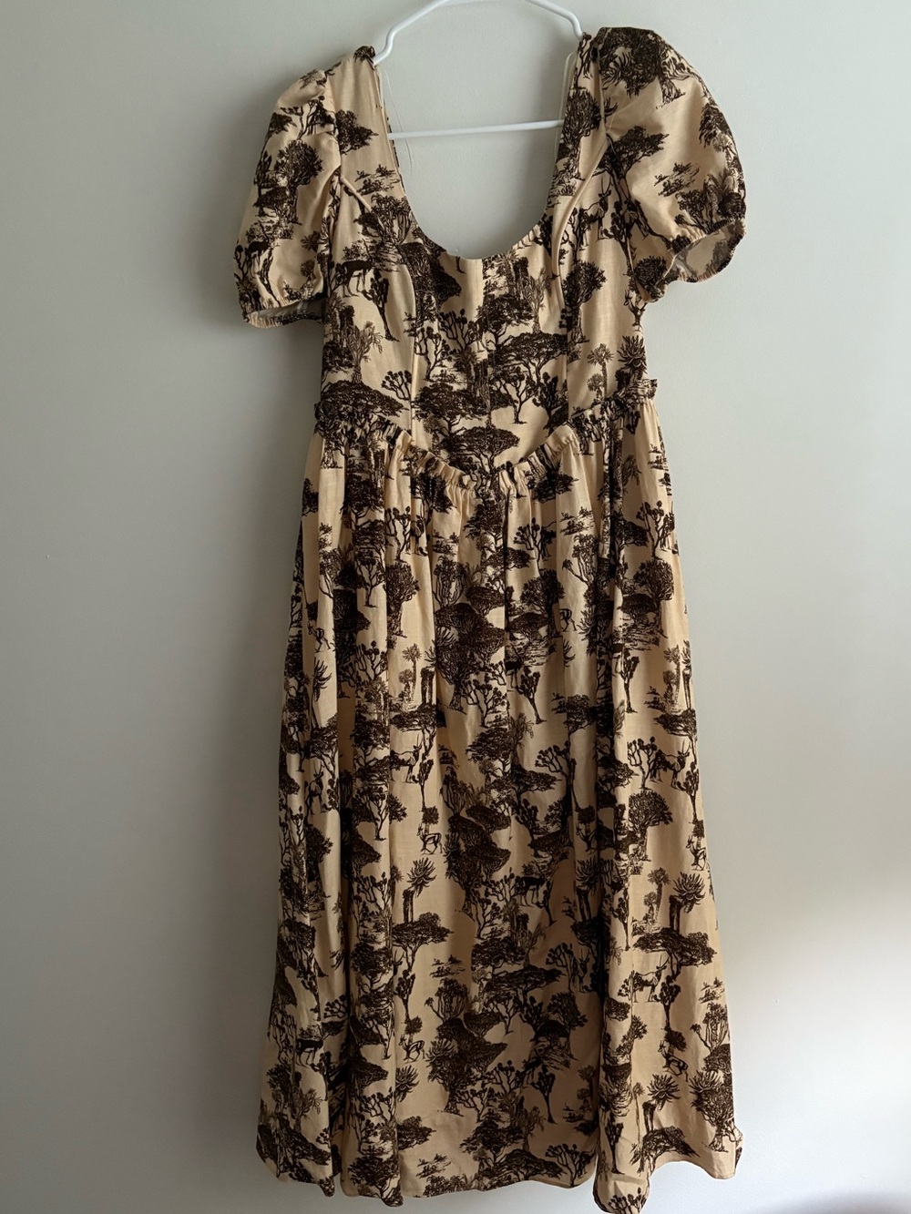 Tuckernuck Hyacinth House Brown Toile Camilla Corset Midi Dress, Size Small - Picture 4 of 9